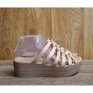 Blowfish Platform Slip On Slide Sandals Womens Size 8 Brown